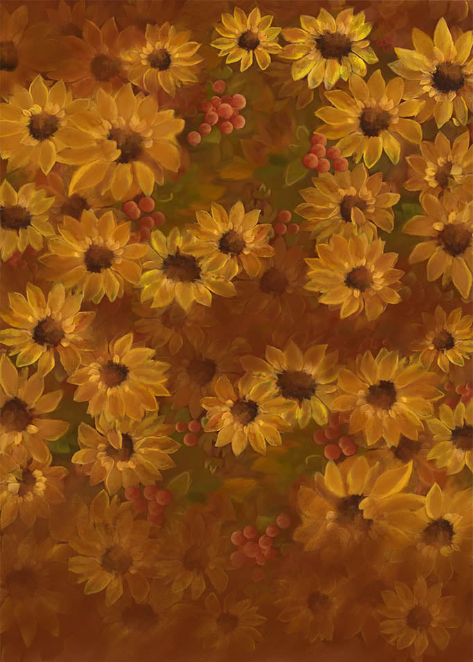 Special Offer Avezano Polyster Sunflower Abstract Art Photography Backdrop