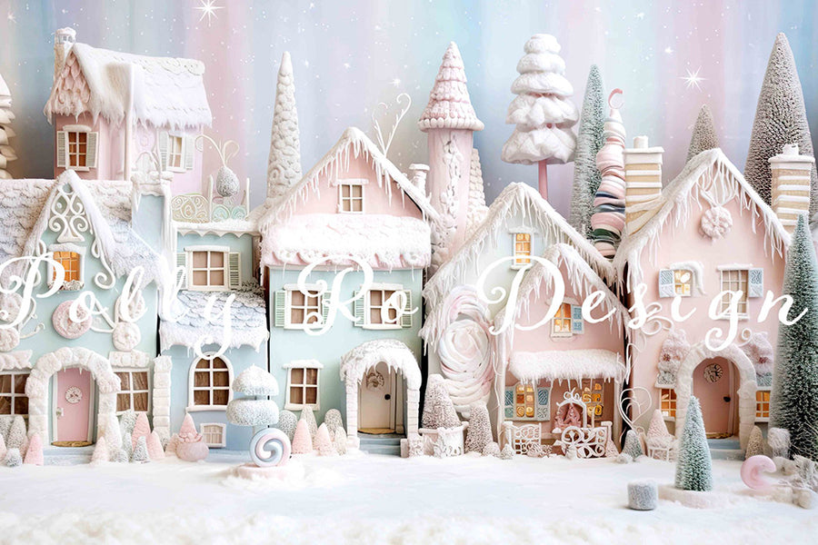 Avezano Snow Town Photography Backdrop Designed By Polly Ro Design-AVEZANO