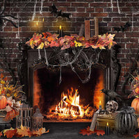 Avezano Halloween Bats and Fireplaces Backdrop for Photography-AVEZANO