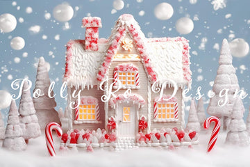 Avezano Christmas Candy House Cake Smash Photography Backdrop Designed By Polly Ro Design-AVEZANO