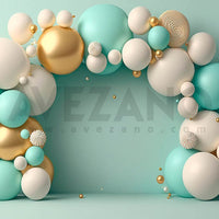 Avezano Blue Theme Balloon Arch Birthday Photography Background-AVEZANO