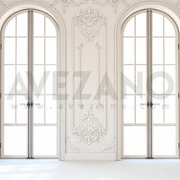 Avezano White Carved Wall Door Window Photography Backdrop