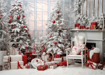 Avezano Christmas Tree Indoor Gift Photography Backdrop