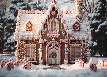 Avezano Christmas Candy House Photography Backdrop