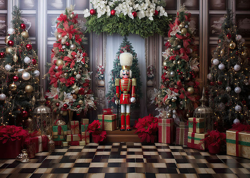 Avezano Christmas Room Nutcracker Soldiers Photography Backdrop