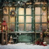 Avezano Christmas Winter Snow Scene 2 pcs Set Backdrop