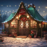 Avezano Christmas Cabin in the Woods Photography Backdrop