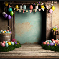 Avezano Easter Decorated Banner 2 pcs Set Backdrop