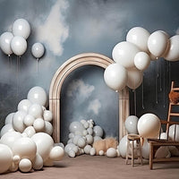 Avezano Balloon Cake Smash Kid Birthday 2 pcs Set Backdrop