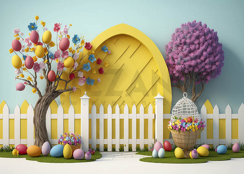 Avezano Easter Tree Decoration Egg Photography Backdrop