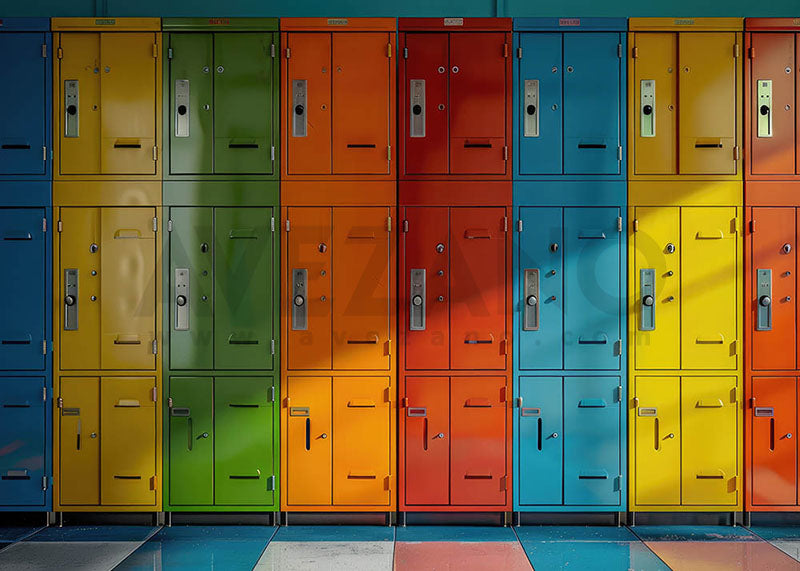 Avezano Locker Photography Backdrop For Back To School