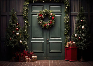 Avezano Christmas Gifts and Green Door Photography Backdrop