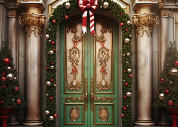 Avezano Christmas Decoration Door Photography Backdrop