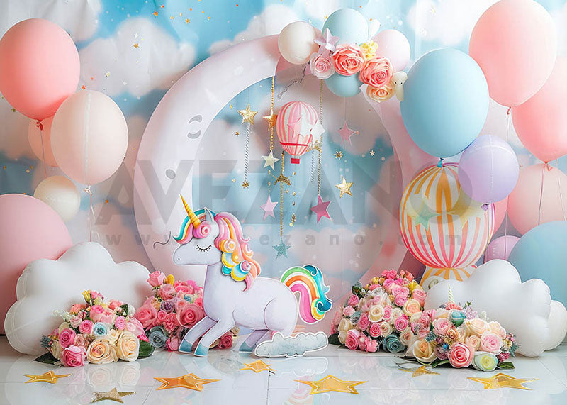 Avezano Flowers and Balloons for Kids Photography Background