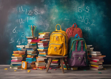 Avezano School Bags and Books Photography Backdrop For Back To School