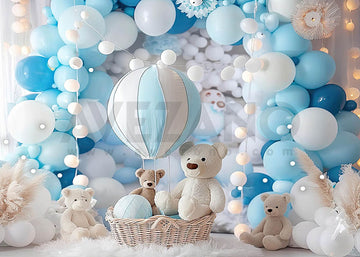 Avezano Blue Balloon Party for Kids Photography Background