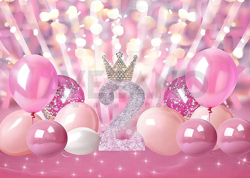 Avezano Pink Balloon Party for 2 Years Old for Kids Photography Background