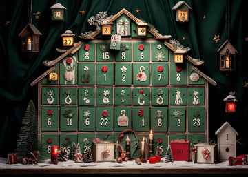 Avezano Green Christmas Storage Cabinet Photography Backdrop