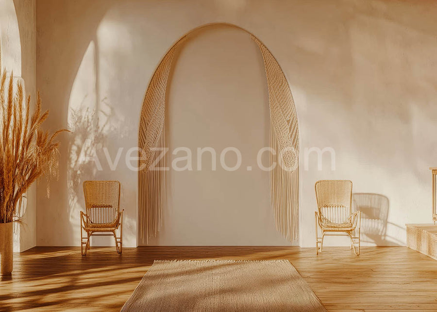 Avezano Bohemian Simple Walls and Chairs Photography Backdrop