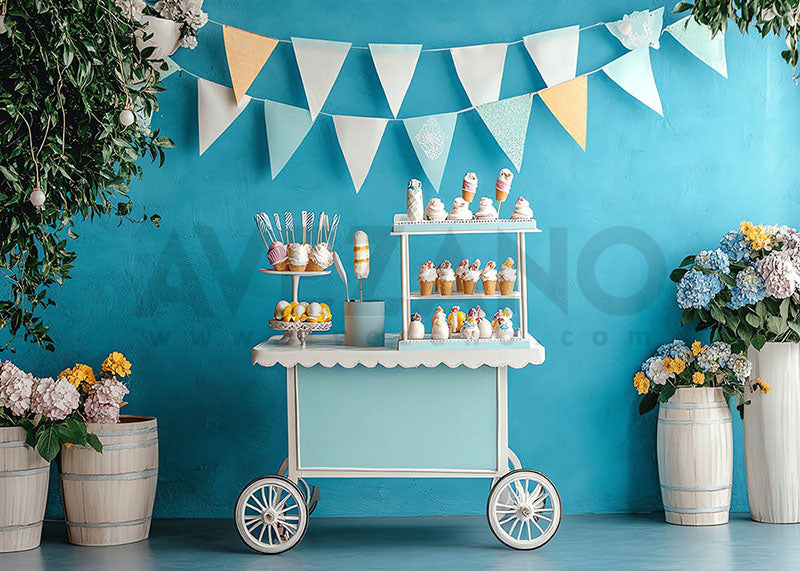 Avezano Blue Ice Cream Trolley Cakesmash Photography Background