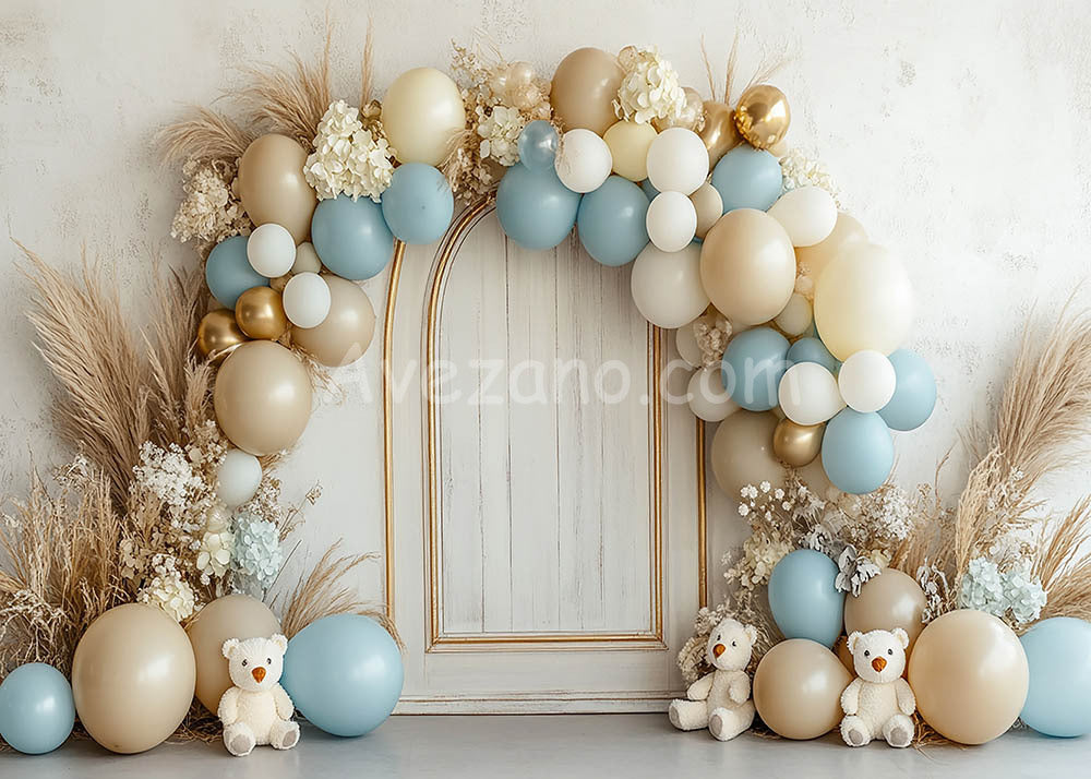 Avezano Beige Wall Bohemian Balloons Photography Background