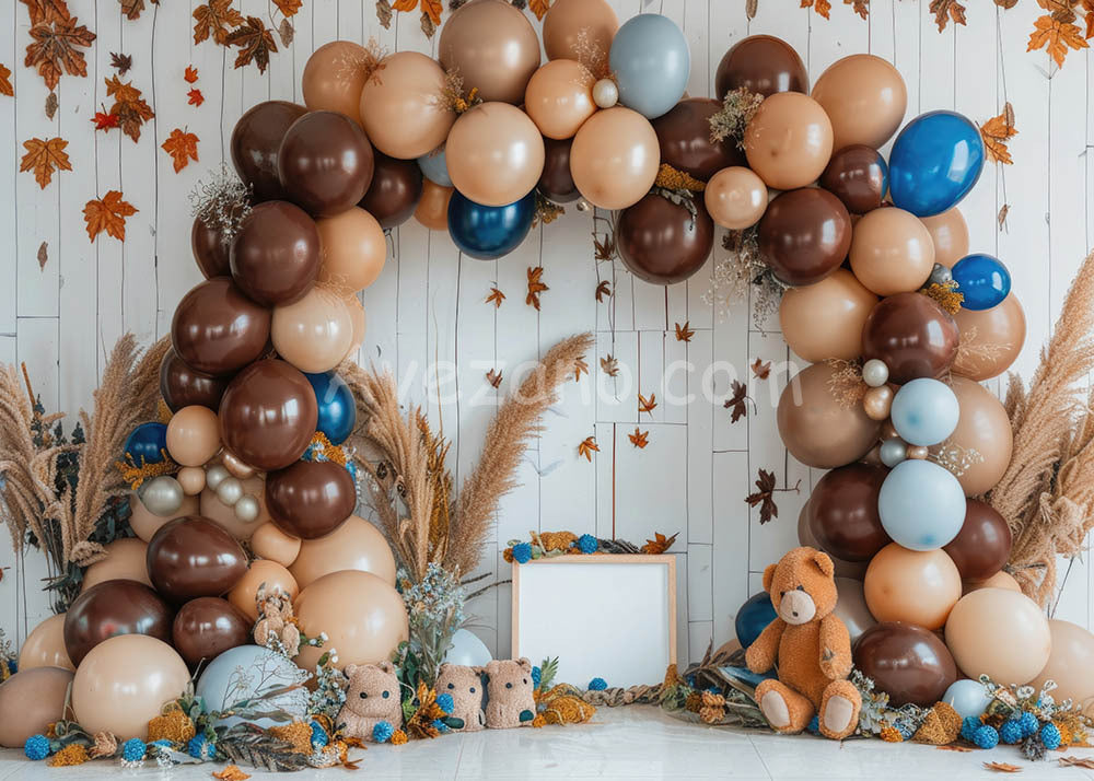 Avezano Autumn Brown Balloon Arch Background Photography Background