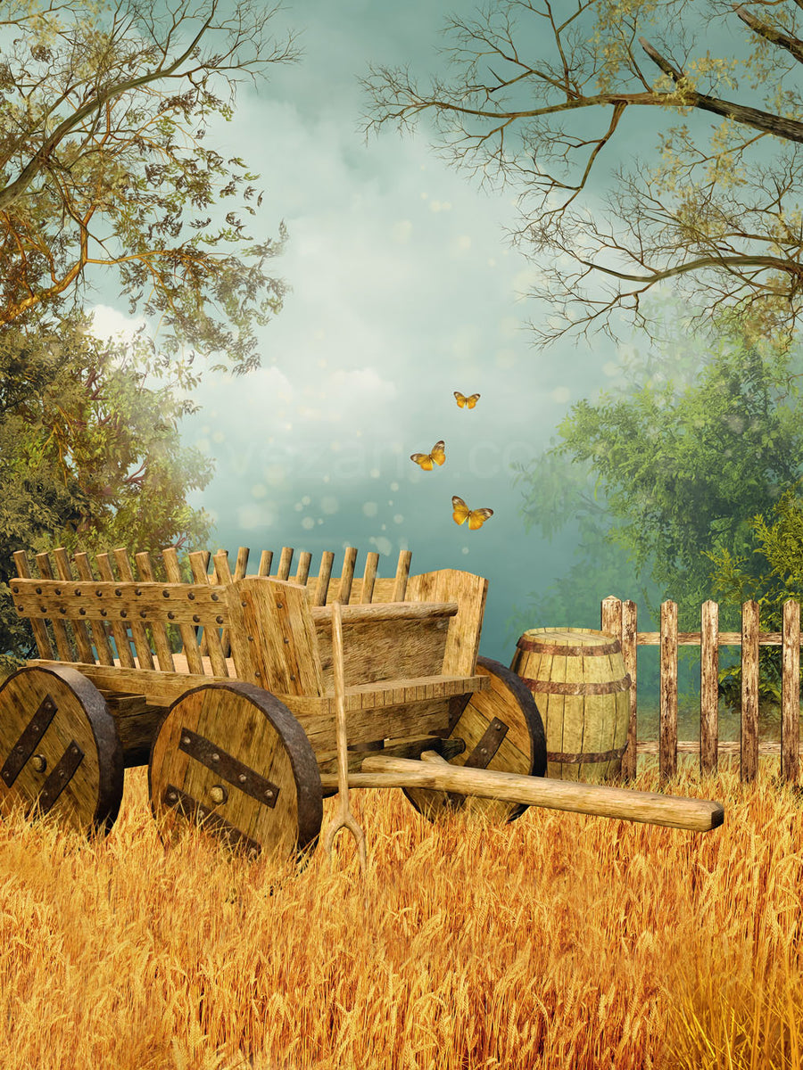 Avezano Autumn Wheat Field Backdrops For Photography