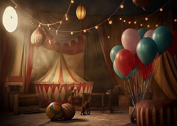 Avezano Circus Balloon Birthday Part Photography Background-AVEZANO