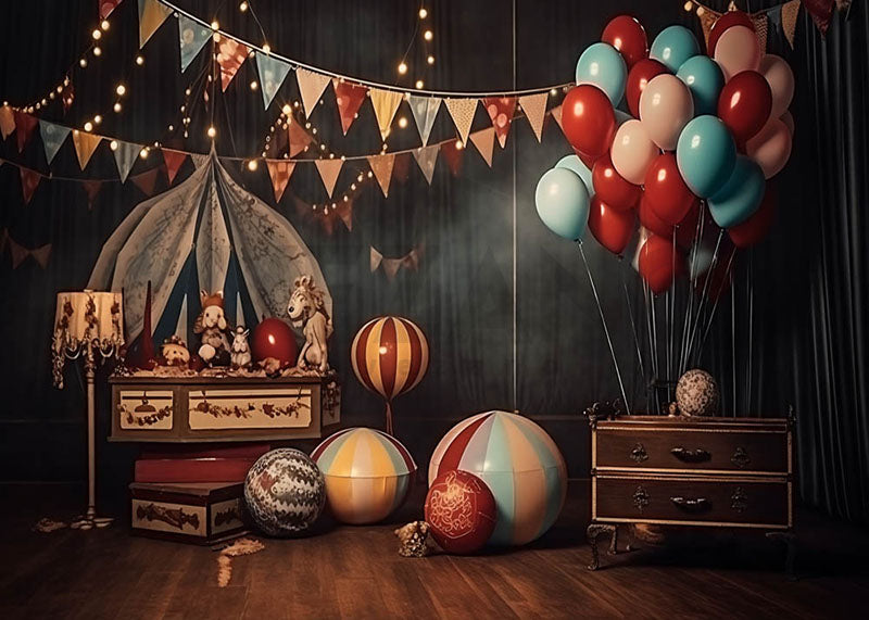 Avezano Circus Theme Birthday Part Photography Background-AVEZANO