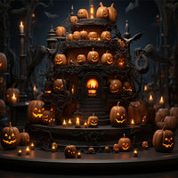 Avezano Halloween Pumpkin Lantern Candle Backdrop for Photography-AVEZANO