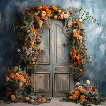 Avezano Spring Floral Door Panel Decoration Photography Backdrop-AVEZANO