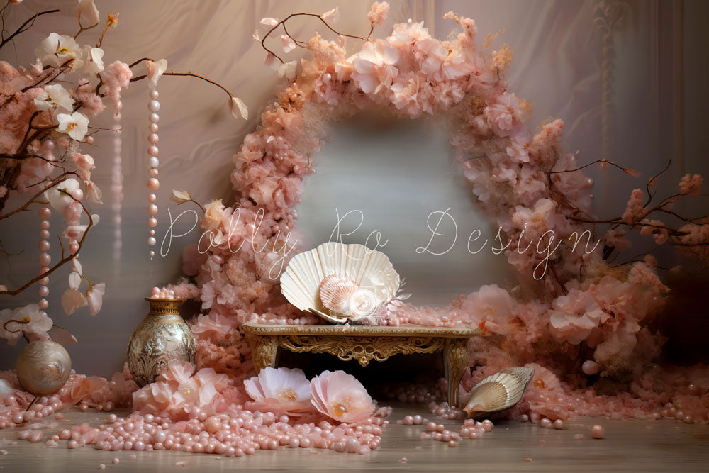 Avezano Pink Pearl Shell Photography Backdrop Designed By Polly Ro Design-AVEZANO