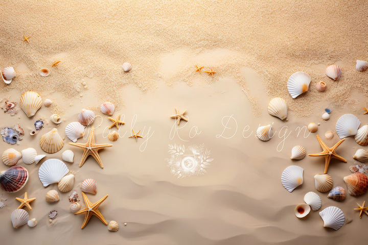 Avezano Beaches and Shells Photography Backdrop Designed By Polly Ro Design-AVEZANO