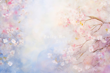 Avezano Pink Peach Blossom Photography Backdrop Designed By Polly Ro Design