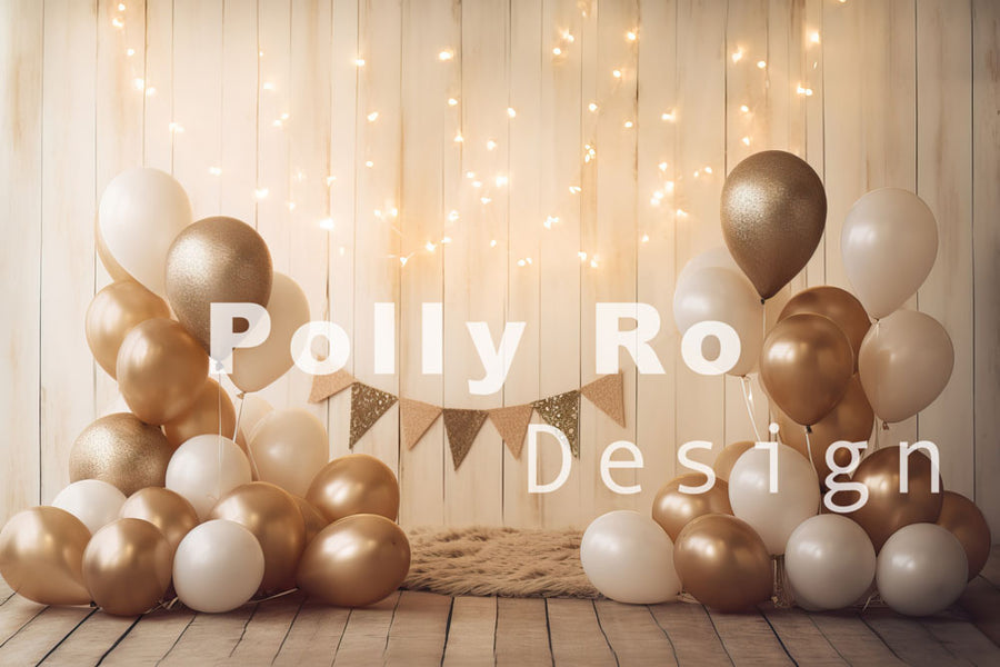 Avezano Golden Balloonk Photography Backdrop Designed By Polly Ro Design