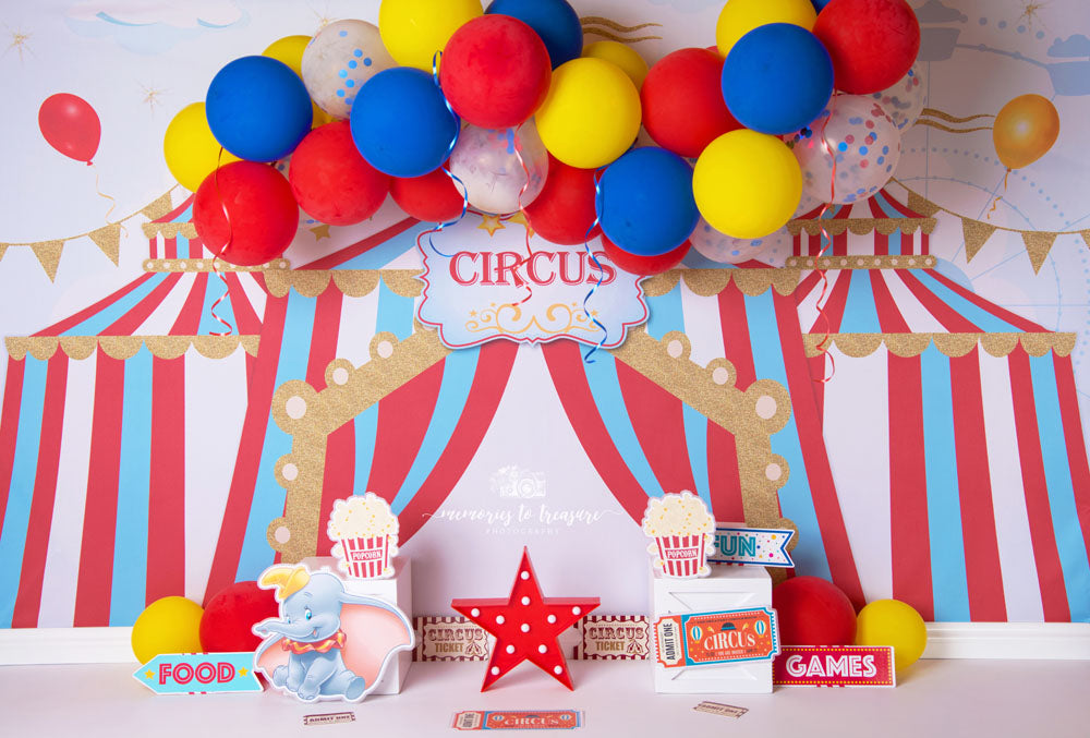 Avezano Circus Theme Backdrop for Photography By Paula Easton