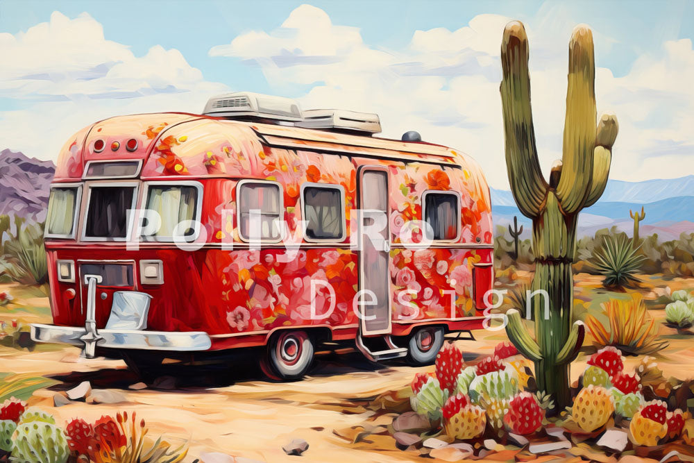 Avezano Tropical Desert Bus Photography Backdrop Designed By Polly Ro Design