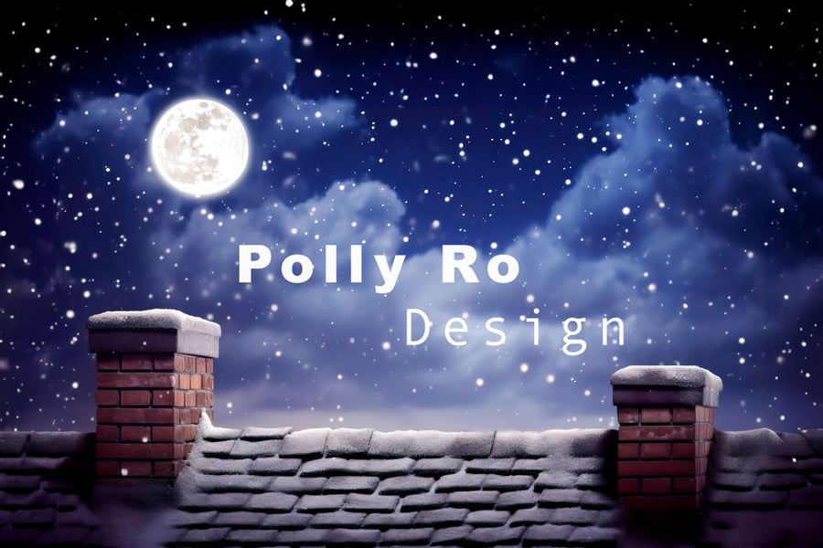 Avezano The Night is Snowy and Starry Photography Backdrop Designed By Polly Ro Design