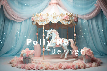 Avezano Carousel Photography Backdrop Designed By Polly Ro Design