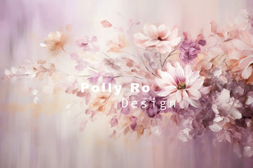 Avezano Light Purple Art Flowers Photography Backdrop Designed By Polly Ro Design