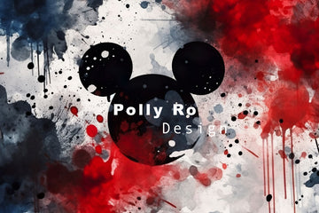 Avezano Ink Painting Mickey Photography Backdrop Designed By Polly Ro Design