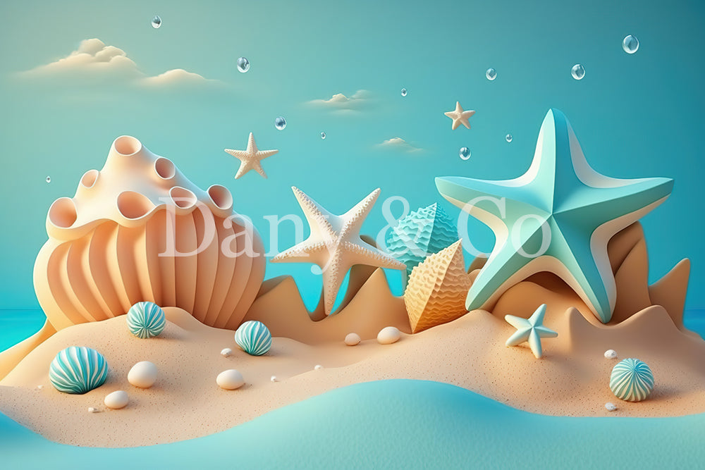 Avezano Summer Beach And Starfish Backdrop Designed By Danyelle Pinnin