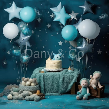 Avezano Blue Cake Smash Digital Backdrop Designed By Elegant Dreams