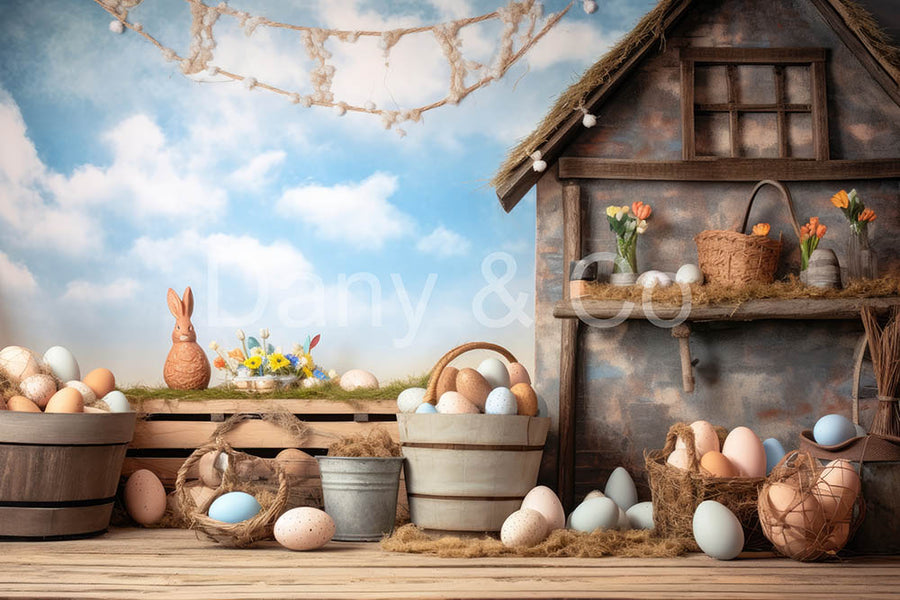 Avezano Easter Vintage House Backdrop Designed By Danyelle Pinnington