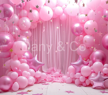 Avezano Pink Balloon Arch Cake Smash Digital Backdrop Designed By Elegant Dreams