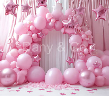 Avezano Pink Balloon Arch Digital Backdrop Designed By Elegant Dreams