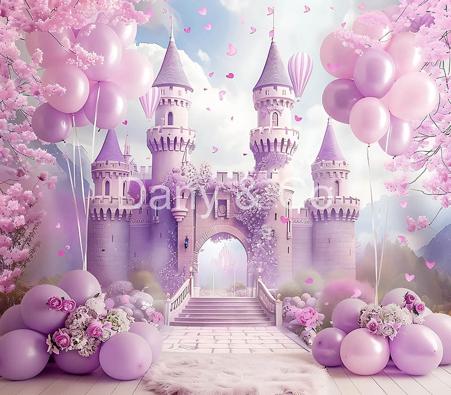 Avezano Purple Castles Digital Backdrop Designed By Elegant Dreams