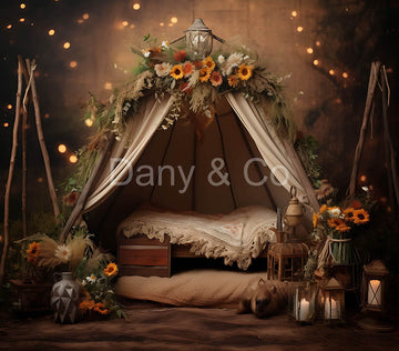 Avezano Boho Style Bed Digital Backdrop Designed By Elegant Dreams