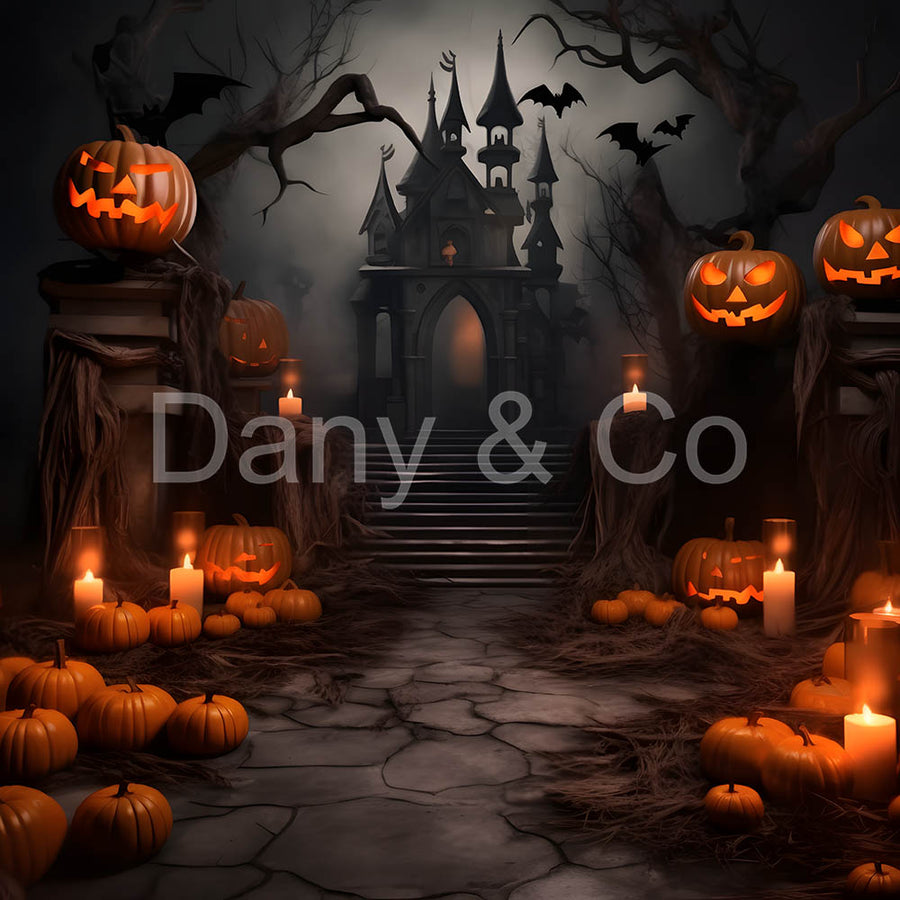 Avezano Halloween Castle Digital Backdrop Designed By Elegant Dreams