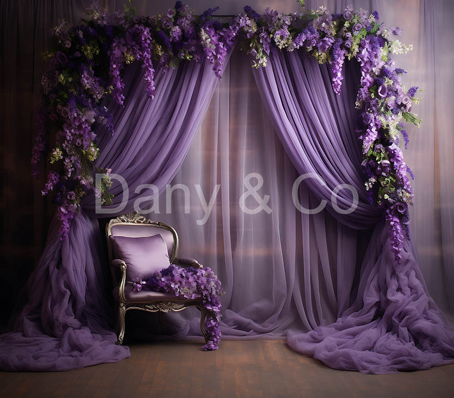 Avezano Purple Netting Digital Backdrop Designed By Elegant Dreams